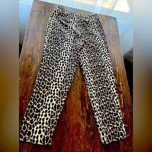 Top shop cropped leopard pants like new